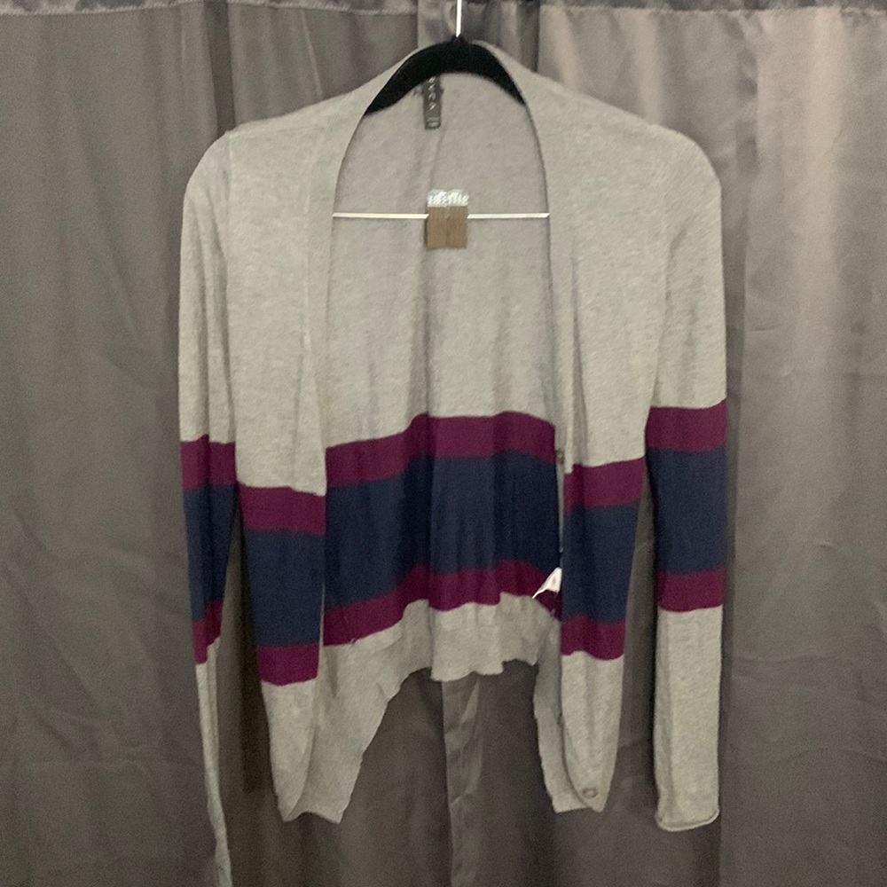 Striped button up sweater